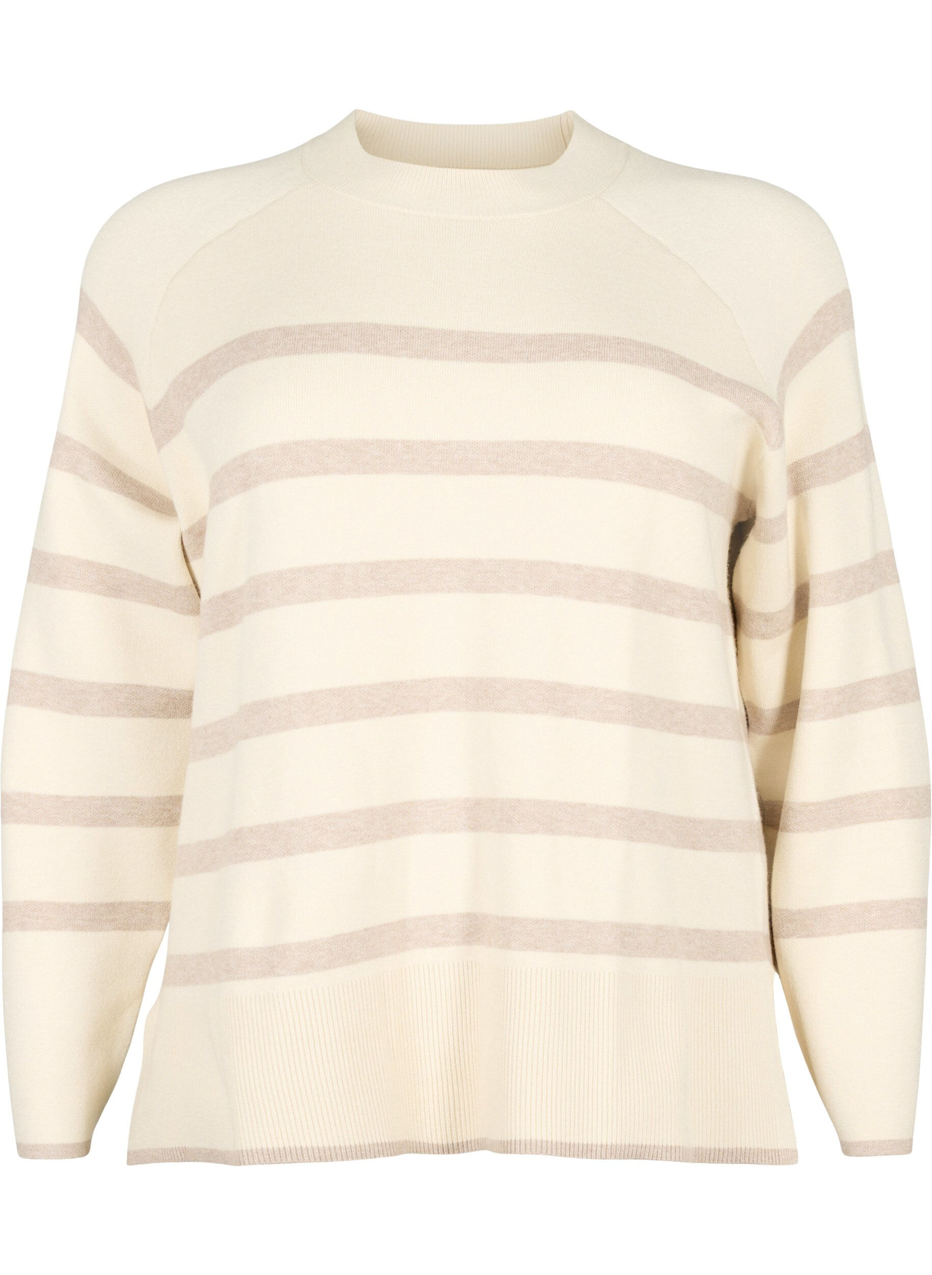 Zizzifashion Viscose blend pullover with side slit	, Birch W/Simply T., Packshot image number 0