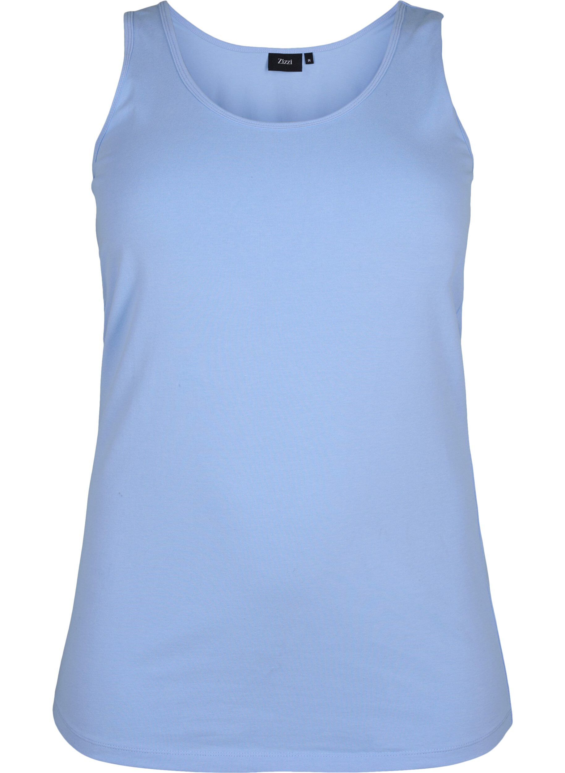 Zizzifashion Solid color basic top in cotton, Light Blue, Packshot image number 0
