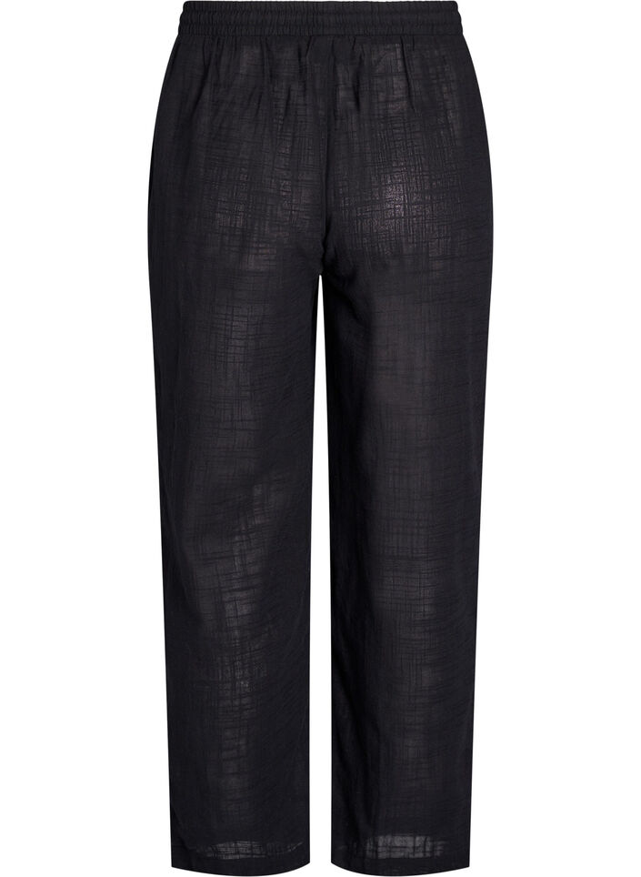 FLASH - Straight fit trousers with high waist, Black, Packshot image number 1