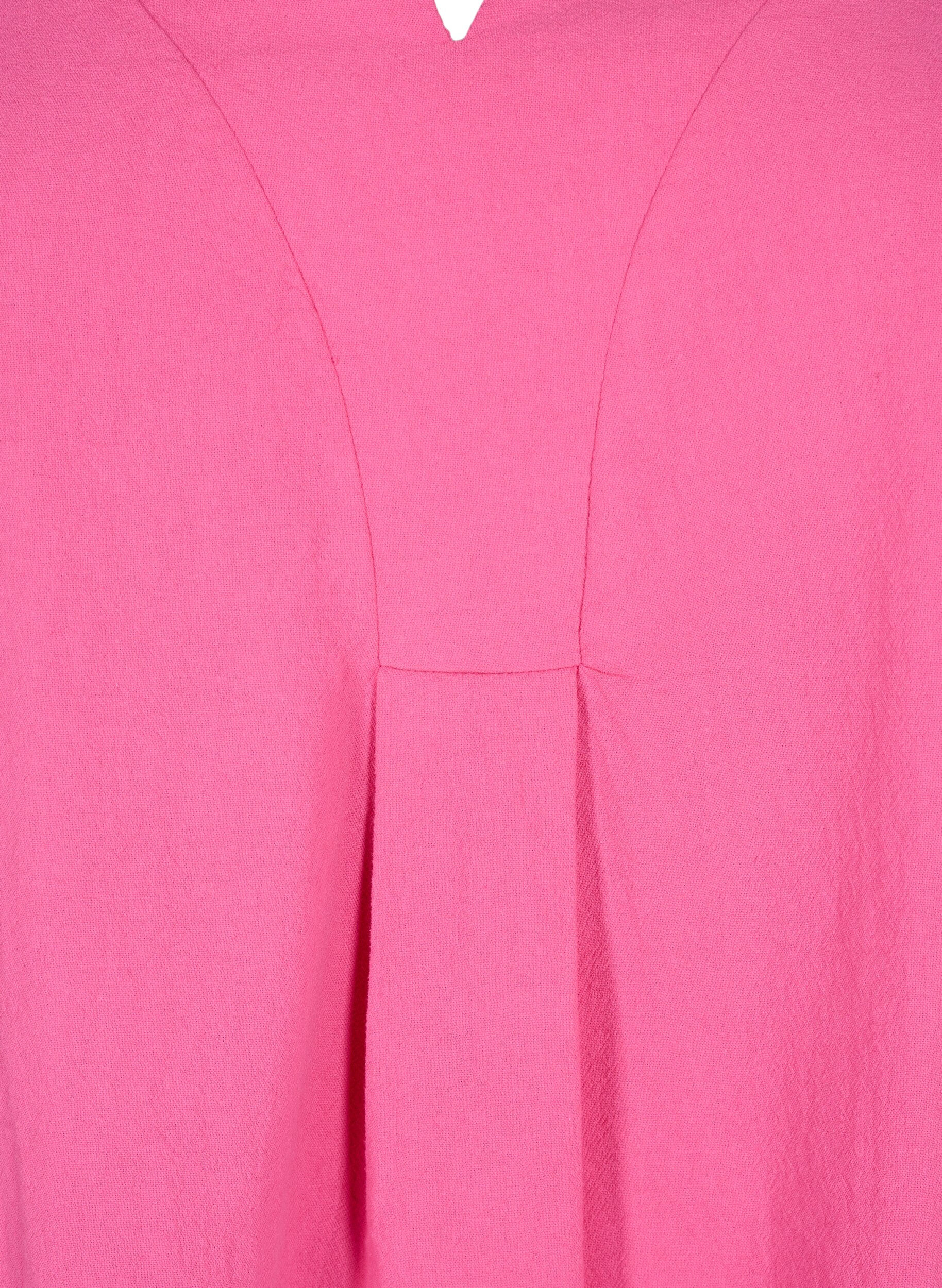 Zizzifashion FLASH - Cotton blouse with half-length sleeves, Raspberry Rose, Packshot image number 2