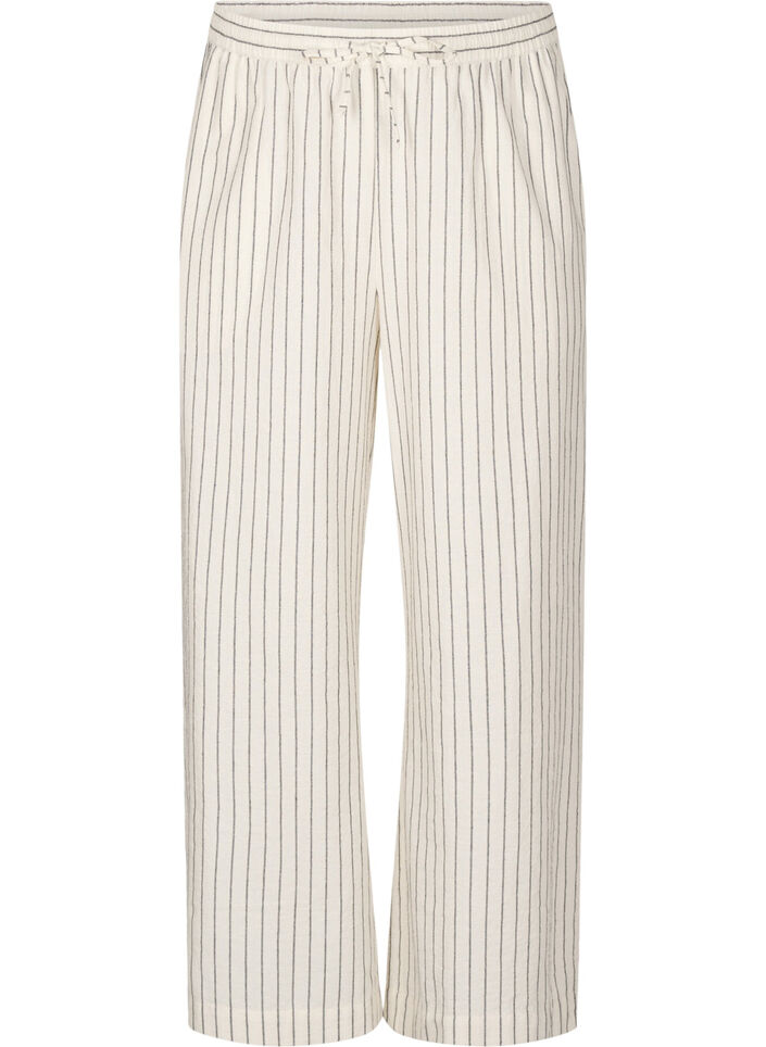Loose trousers with high waist and pockets, Vanilla, Packshot image number 0