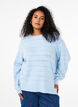 Knitted blouse with round neck and lace pattern, Cashmere Blue Mel., Model image number 0