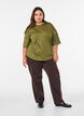 T-shirt with draped detail, Green, Model image number 1