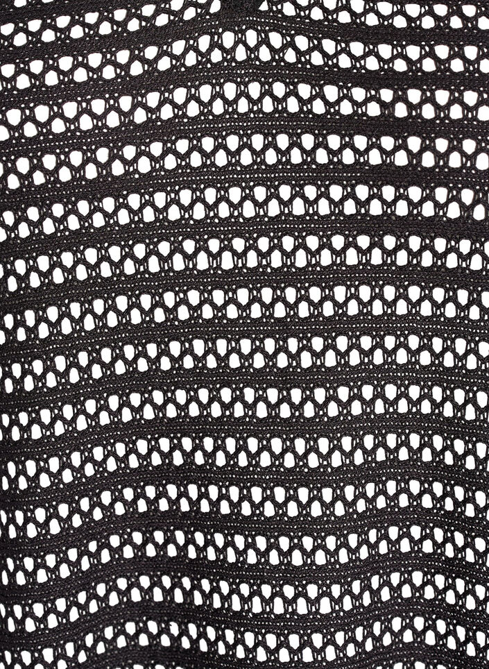 Sleeveless beach dress with eyelet embroidery and side slits, Black, Packshot image number 2