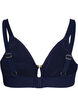 Textured bikini top with gold detail, Blue, Packshot image number 1