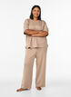 High-waisted lounge trousers with straight legs, Beige, Model image number 0