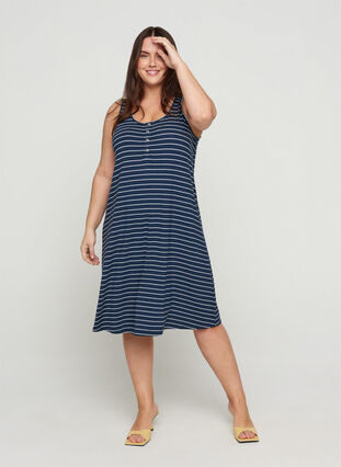 Dress, Mood Indigo and white stripe, Model image number 2