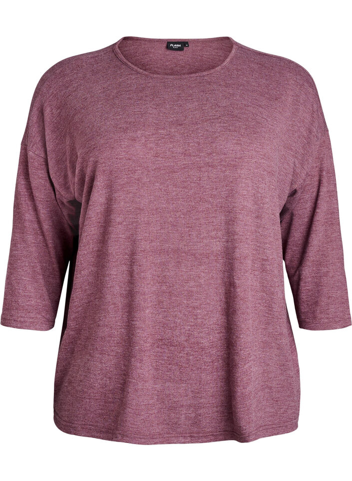 Jersey blouse with 3/4 sleeves, Red, Packshot image number 0