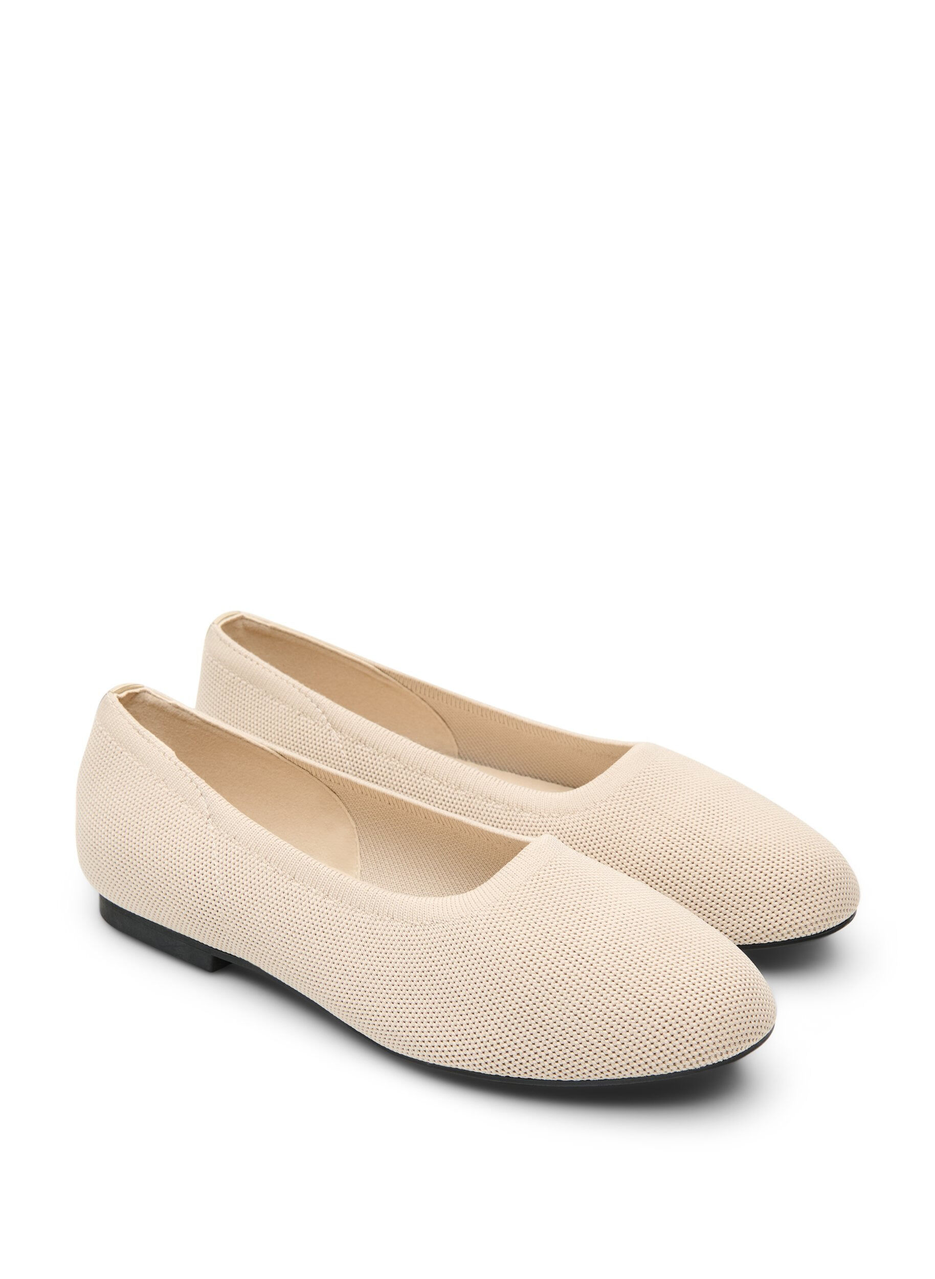 Zizzifashion Ballet flats in a fine-textured fabric, Beige, Packshot image number 1