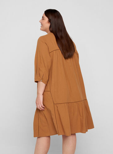 Cotton A-line dress, Chipmunk, Model image number 1