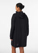 Short hoodie dress with a kangaroo pocket, Black, Model image number 2