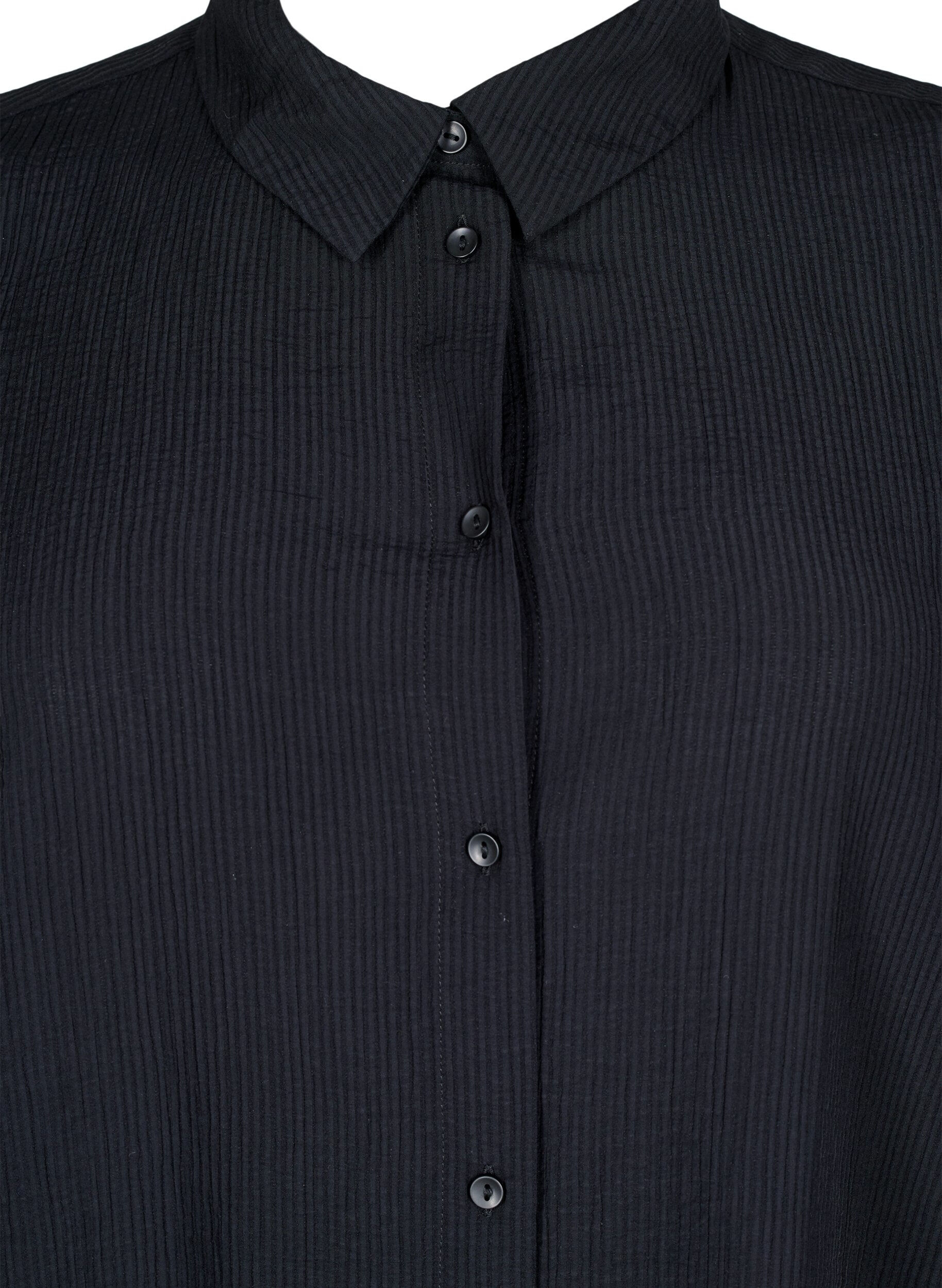 Zizzifashion Shirt with a striped texture, Black, Packshot image number 2