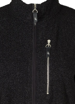 Teddy cardigan with a zip, Black, Packshot image number 2