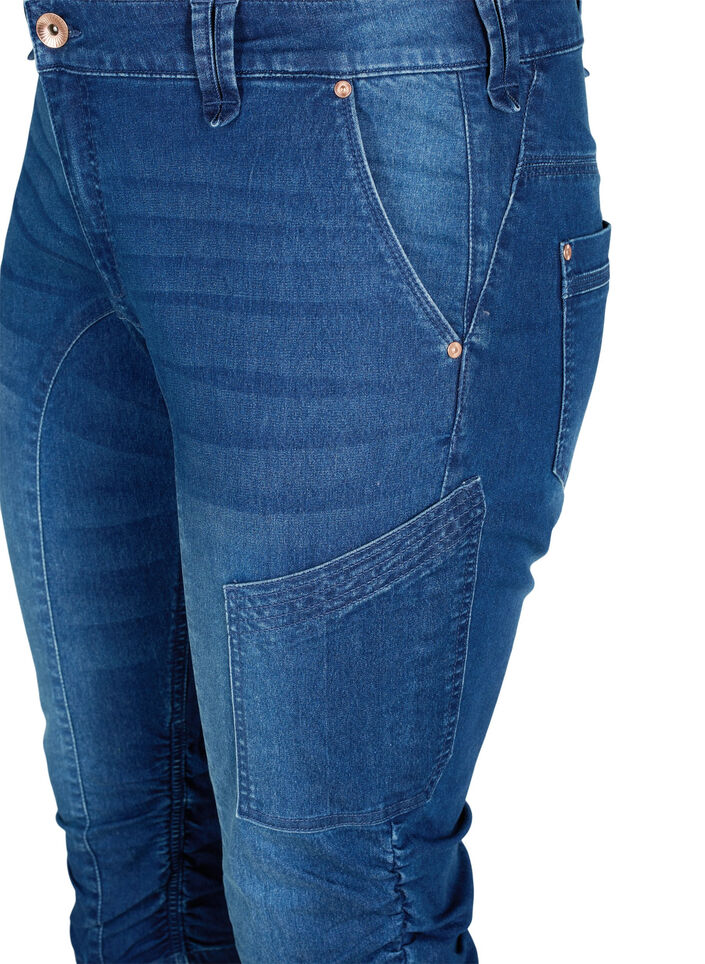 Slim fit capri jeans with pockets, Blue, Packshot image number 2