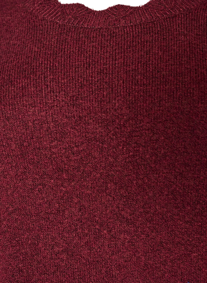 Short knitted dress with wavy hem and slits, Red, Packshot image number 2