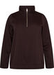 Sweatshirt with high collar and zipper, Brown, Packshot image number 0
