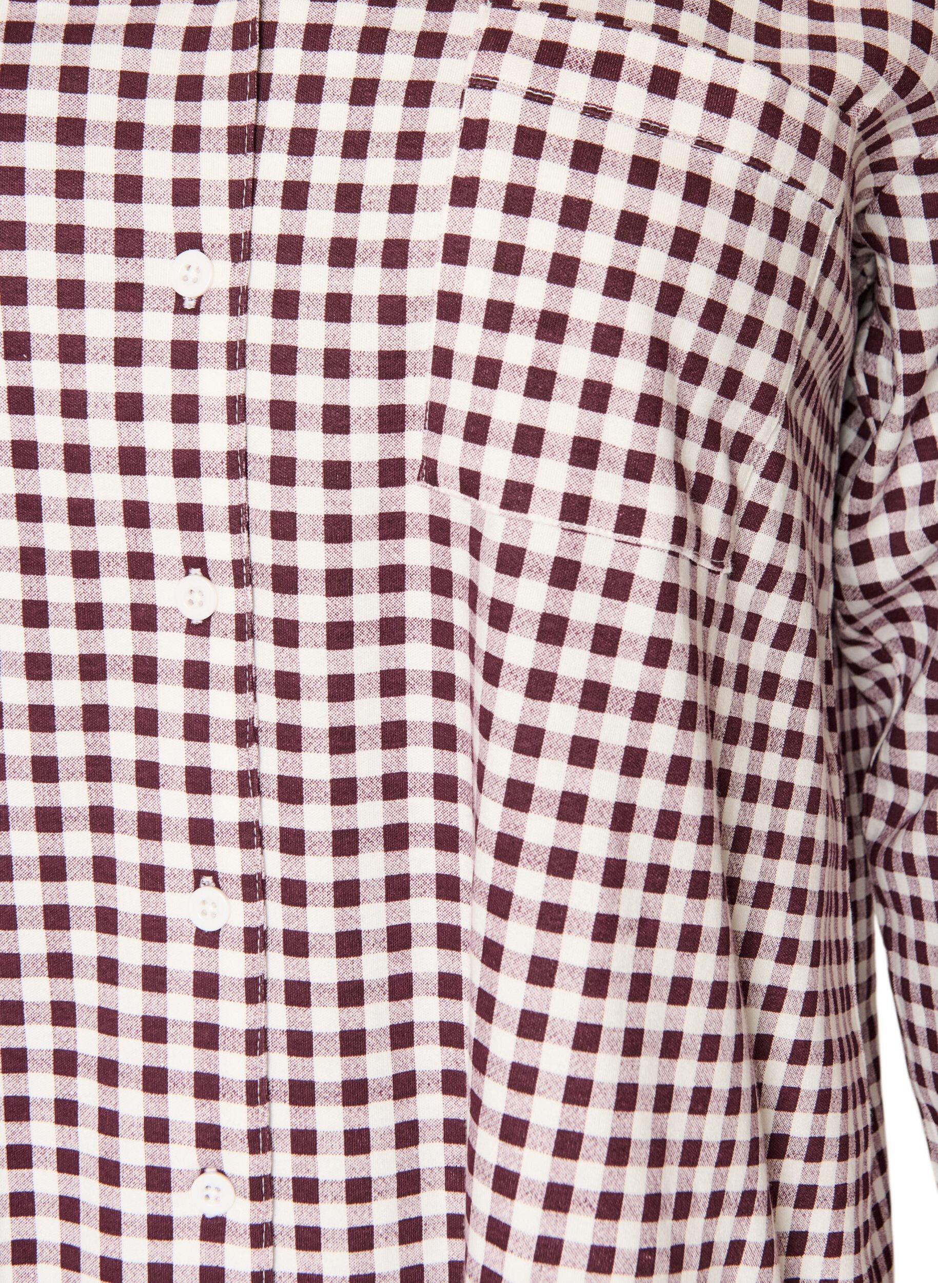 ZizzifashionCotton pyjama shirt with chest pocket, Red, Packshot image number 2
