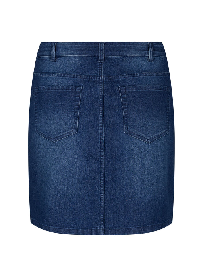 FLASH - Denim skirt with button closure, Blue, Packshot image number 1