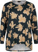 Floral blouse with long sleeves, Green, Packshot image number 0