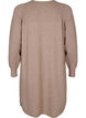Knitted dress with a round neck and knitted pattern, Fossil Mel., Packshot image number 1