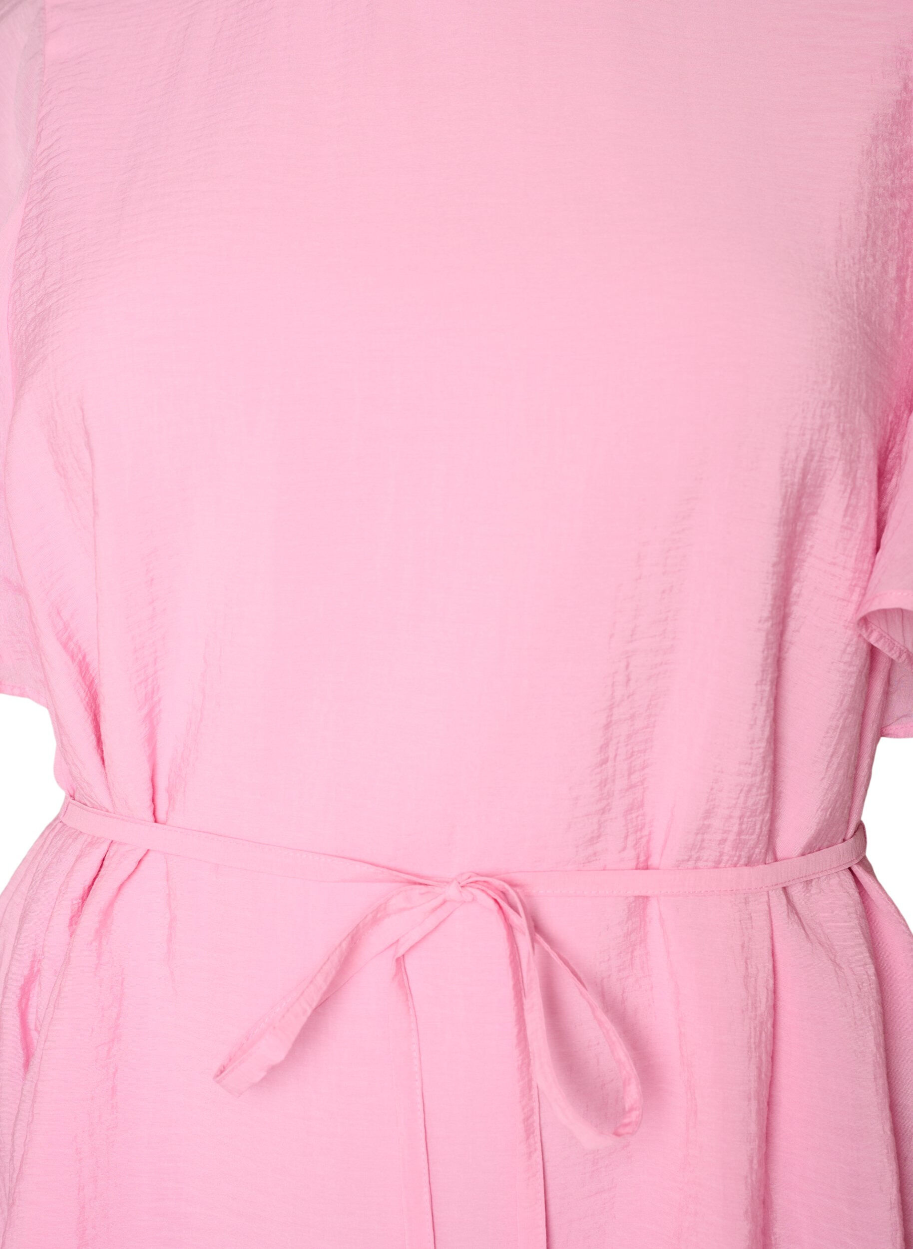 Zizzifashion Ankle-length dress with flutter sleeves and tie-waist, Pink, Packshot image number 2