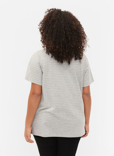 Melange cotton t-shirt, Light Grey Melange, Model image number 1
