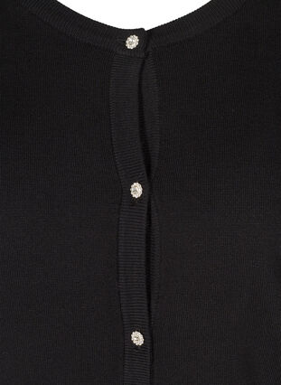 Short knit cardigan with decorative buttons, Black, Packshot image number 2
