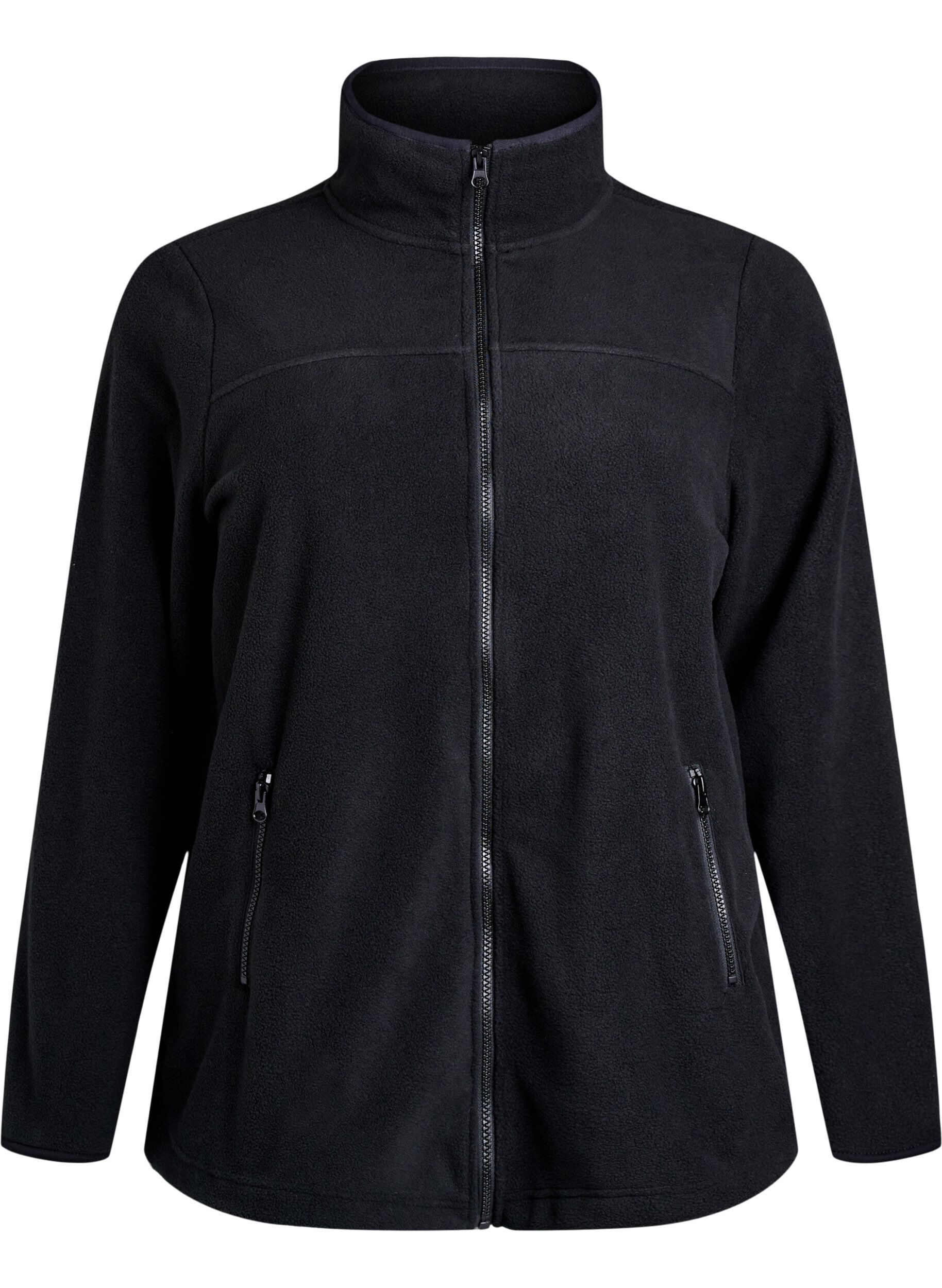 Zizzifashion Fleece jacket with pockets, Black, Packshot image number 0