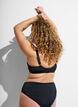 Underwired bikini top with high support, Black, Model image number 2