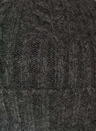 Knitte hat with a bobble, Dark Grey Melange, Packshot image number 1
