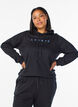 Sweatshirt with hood and print, Black, Model image number 0