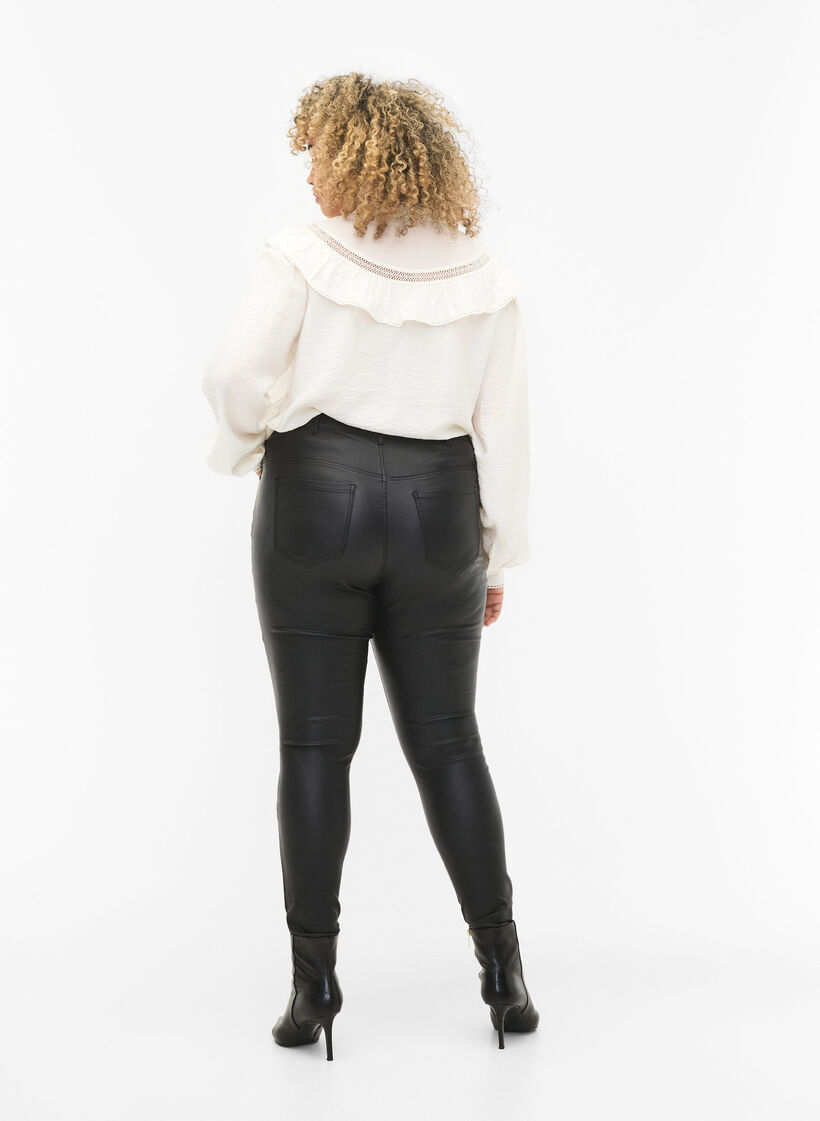 Coated Amy Jeans, Black coated, Model image number 2