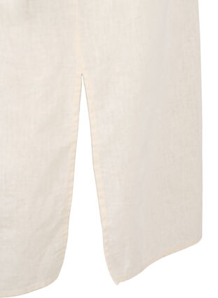 Long shirt in cotton blend with linen, Sandshell, Packshot image number 3