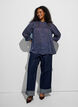 Patterned shirt with a stand-up collar and 3/4-sleeves, Blue, Model image number 1
