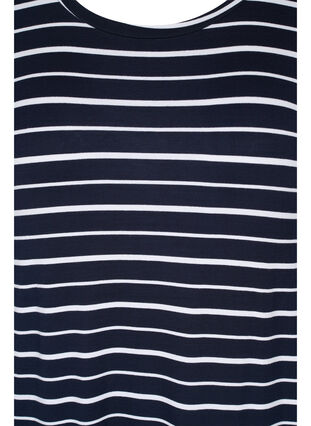 Striped short-sleeved midi dress, Night Sky Stripe, Packshot image number 2