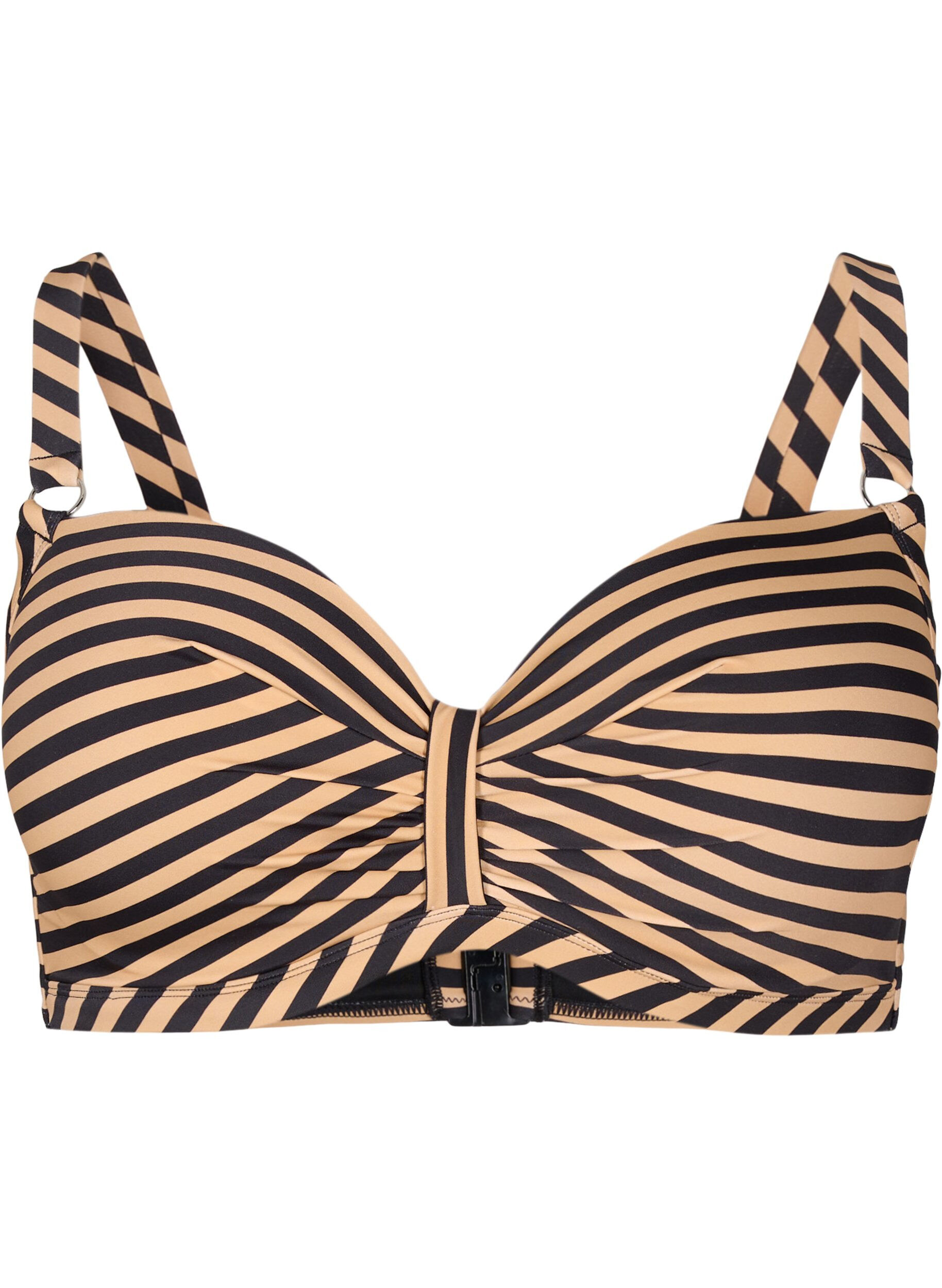 ZizzifashionBikini top with underwire and pattern, Brown, Packshot image number 0