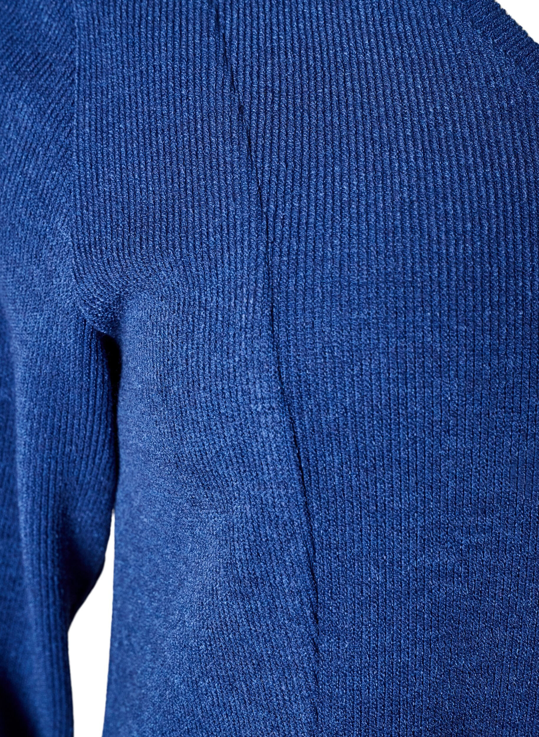 ZizzifashionJersey blouse with a ribbed texture and an A-line fit, Blue, Packshot image number 3