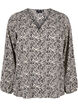 Shirt blouse with v-neck and print, Birch Graphic, Packshot image number 0