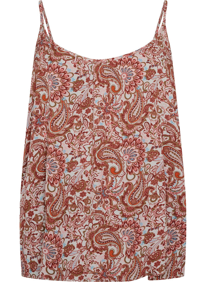 Strap top in viscose, Pink, Packshot image number 0