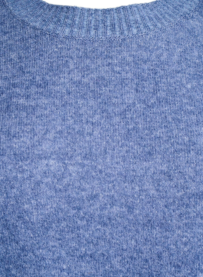 Knit blouse with button detail, Blue, Packshot image number 2