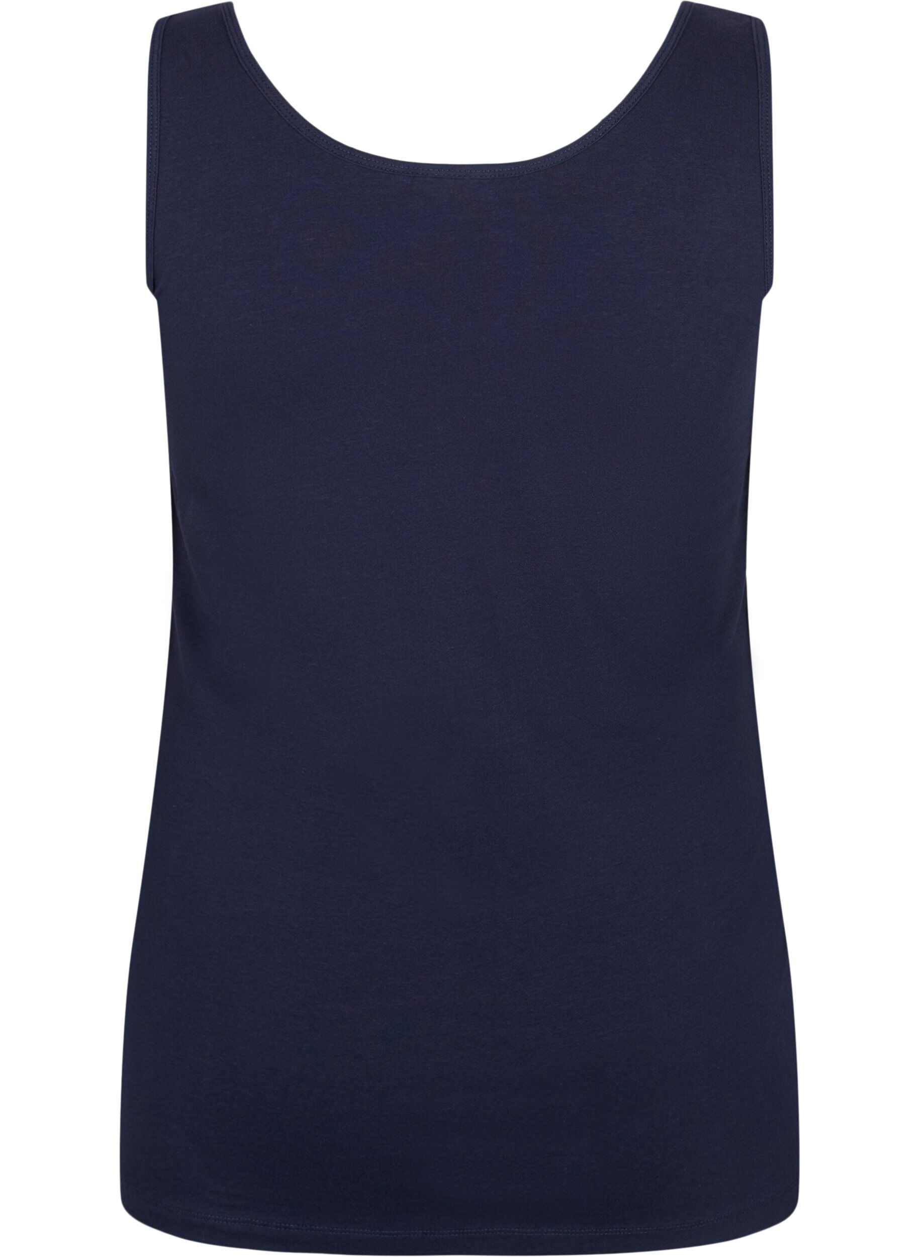 Zizzifashion Solid color basic top in cotton, Blue, Packshot image number 1