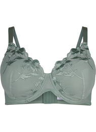 Padded underwire bra with embroidery, Iceberg Green, Packshot