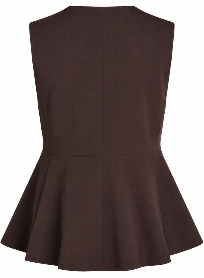 Pinstriped waistcoat with peplum, Brown, Packshot image number 1