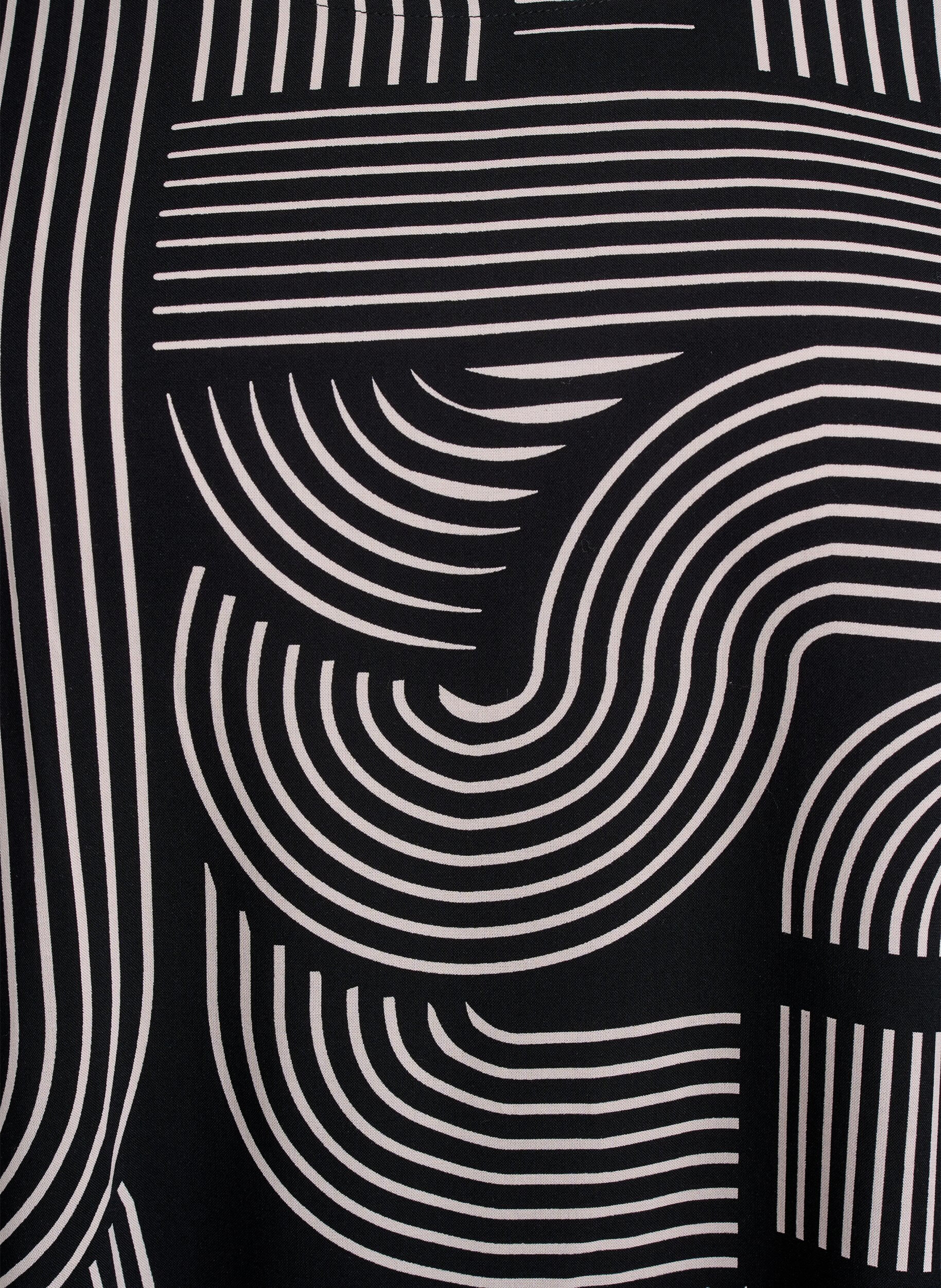 Zizzifashion FLASH - Short sleeve viscose blouse with print, Black, Packshot image number 2