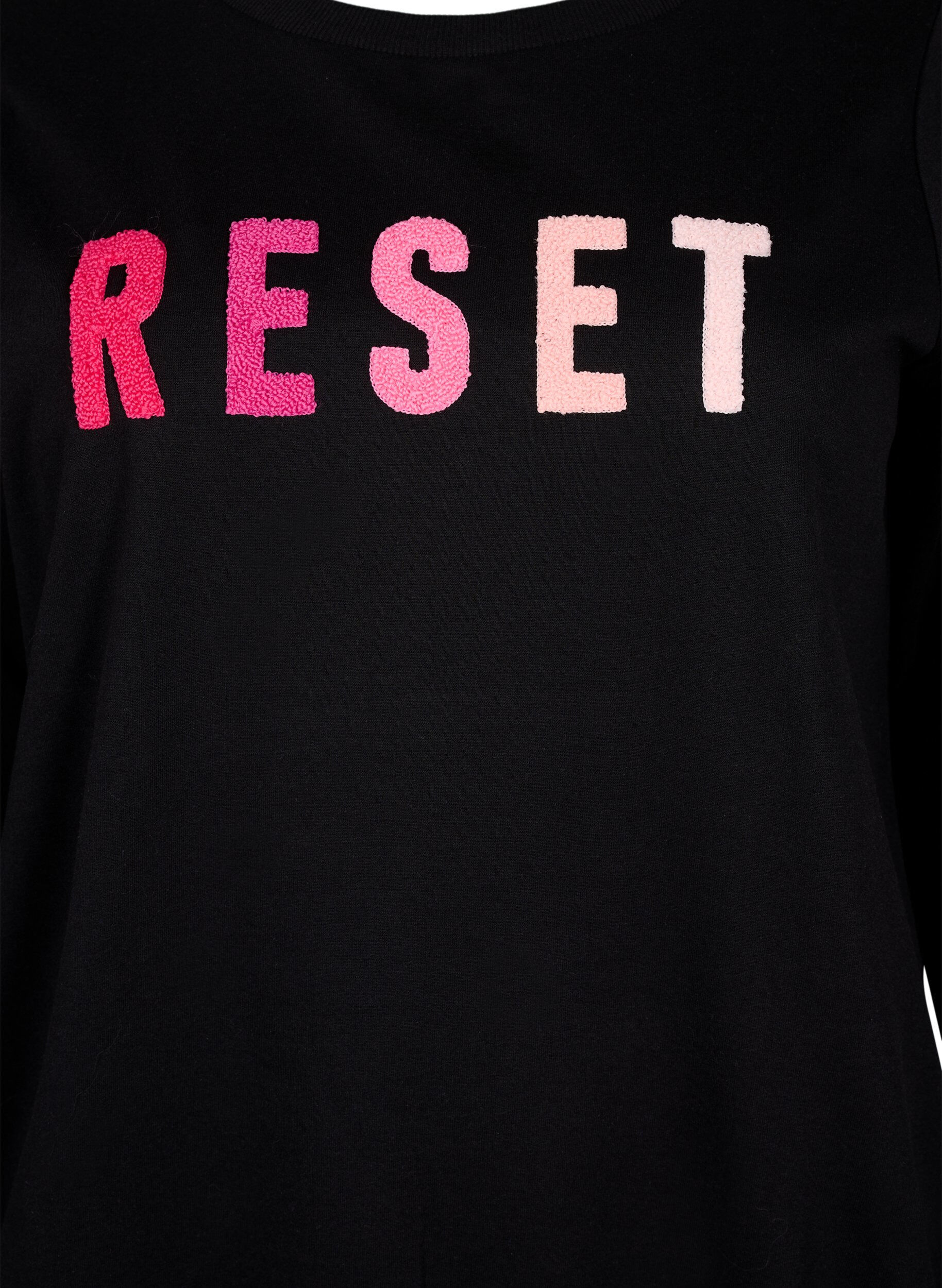 Zizzifashion Sweatshirt with text, Black W. Reset, Packshot image number 2