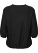 Blouse with texture and 3/4 sleeves, Black, Packshot image number 1