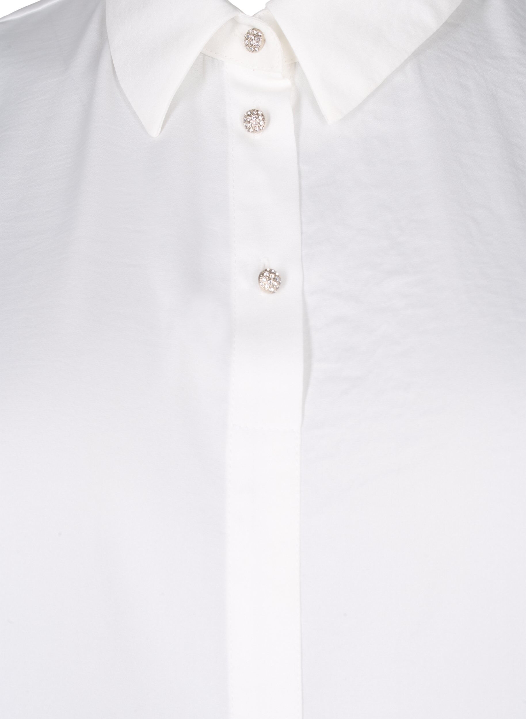 Zizzifashion Loose collar with glittery buttons, White, Packshot image number 2