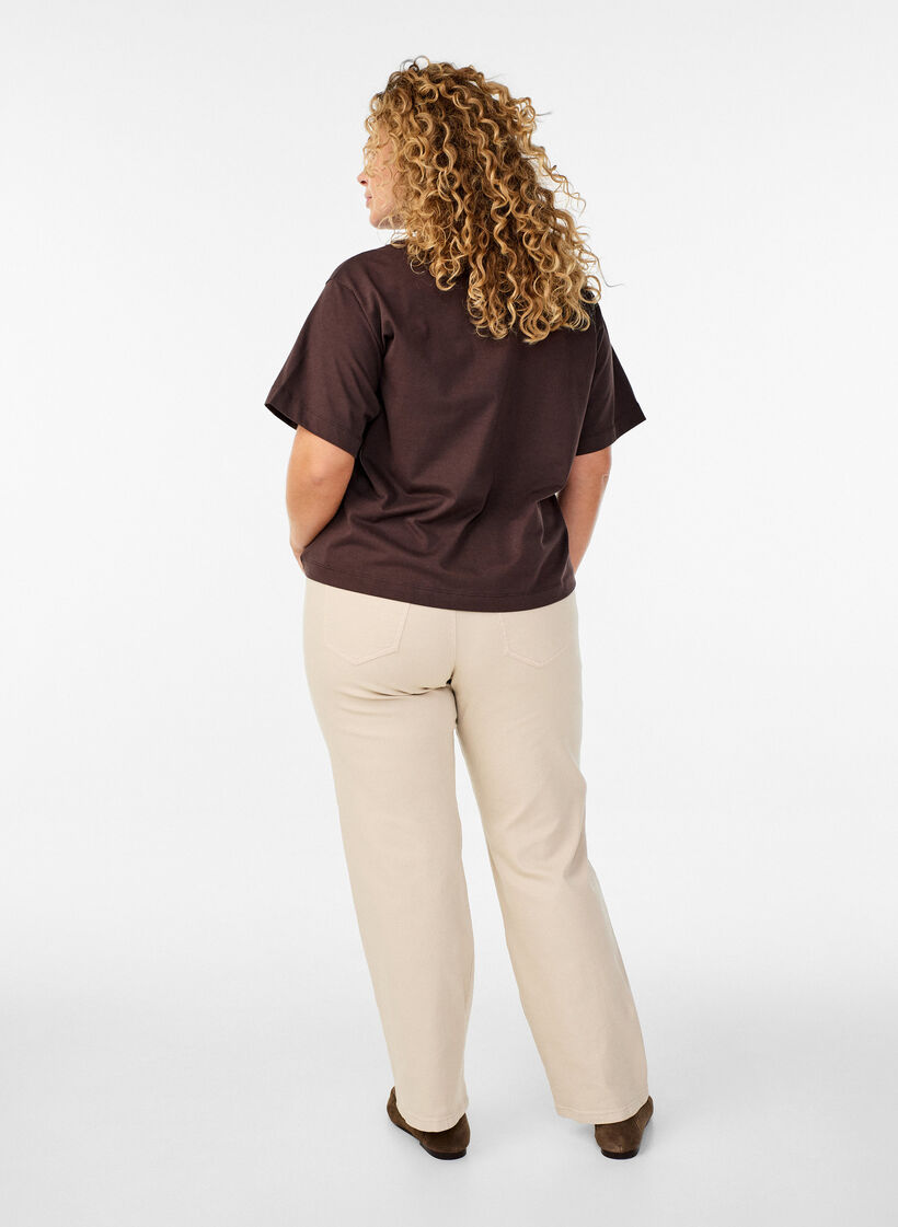 Gemma high-waisted jeans, Beige, Model image number 1