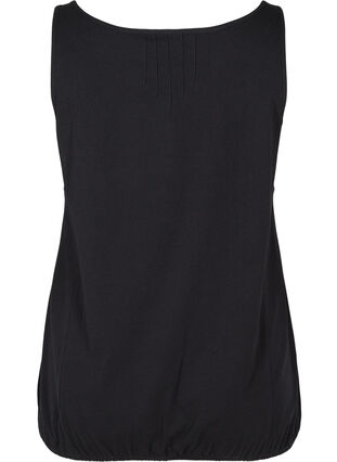 Top with a round neckline and buttons, Black, Packshot image number 1