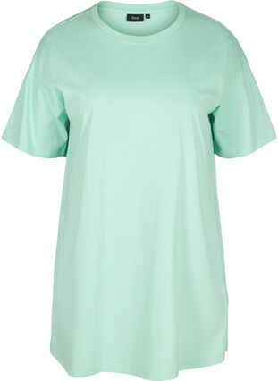 Long, short-sleeved T-shirt in cotton, Lichen, Packshot image number 0